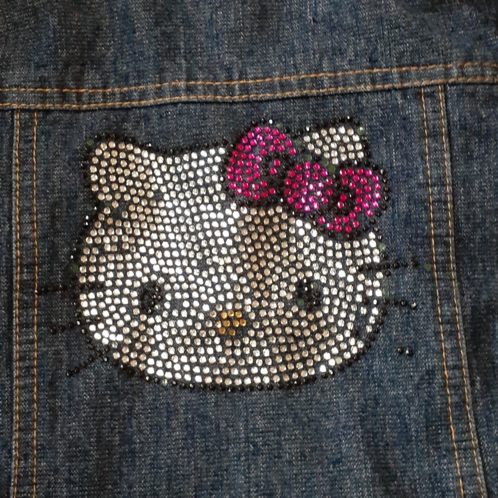 Hello Kitty jean jacket rhinestones